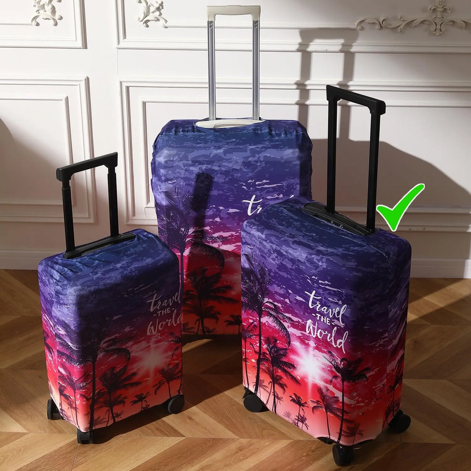 Durable 180 GSM Suitcase Covers S/M/L -Size for Trolley Suitcase, Gradient Beach Vibes