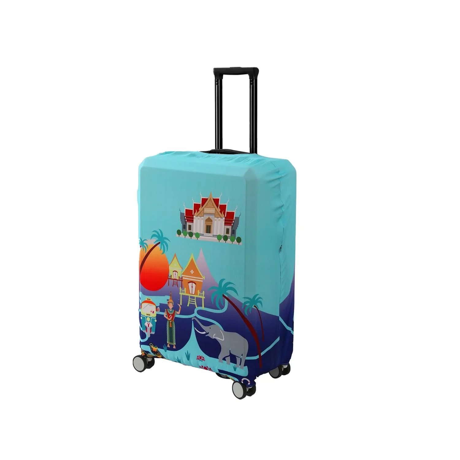 Durable 180 GSM Suitcase Covers S/M/L -Size for Trolley Suitcase, Gradient Blue Thrill Seeker