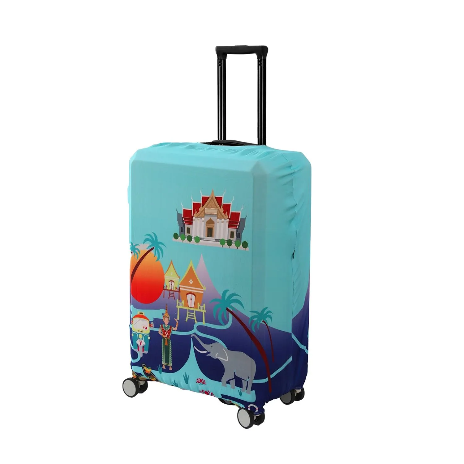 Durable 180 GSM Suitcase Covers S/M/L -Size for Trolley Suitcase, Gradient Blue Thrill Seeker