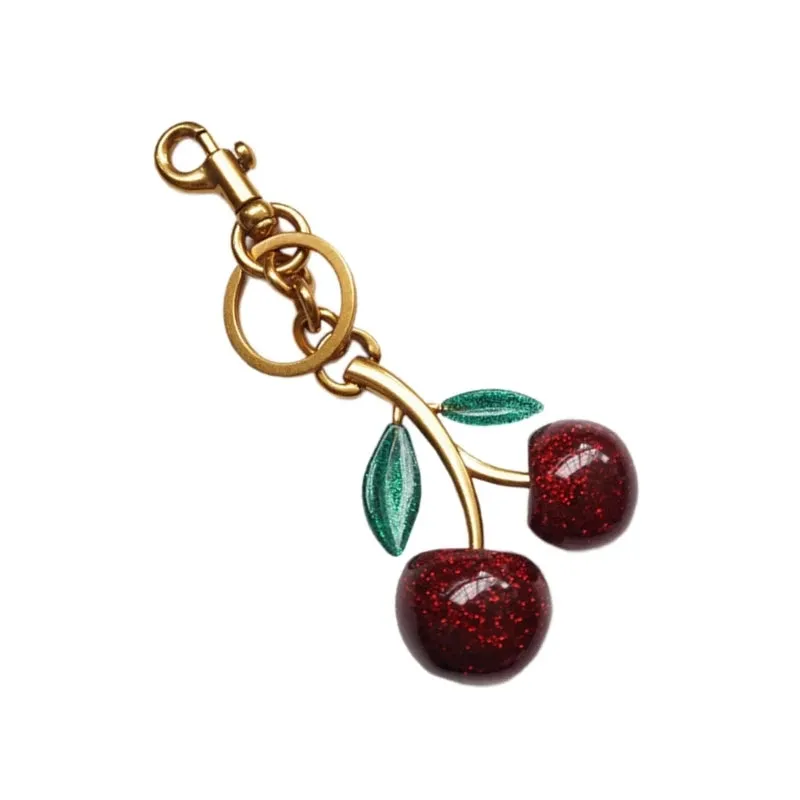 Elegant Crystal Cherry Keychain - Alloy Car Accessory