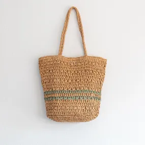 Elena Handbags Lightweight Straw Woven Summer Tote