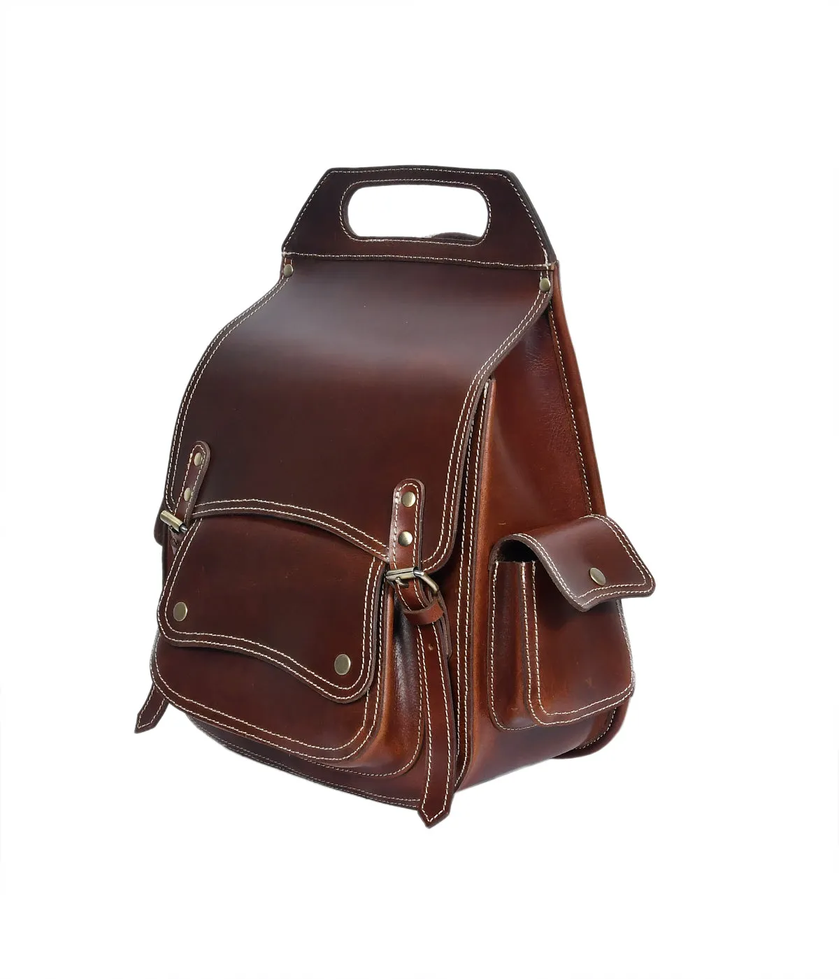 Elevate Your Style with Our Classic Brown Leather Backpack. Art: BG-1432