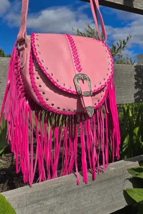 Esmeralda Cross Body Bag - Baby Pink/Fuchsia