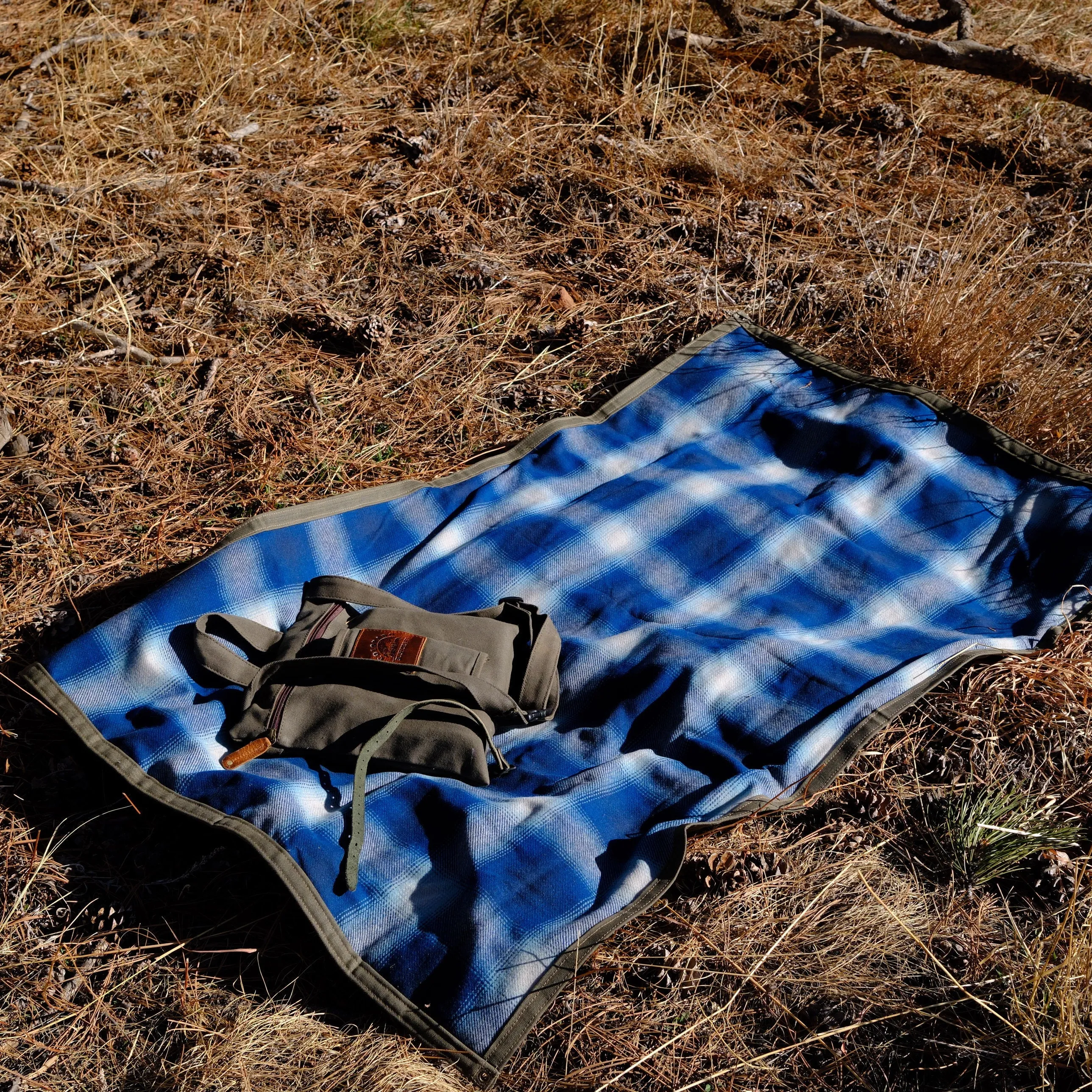 Extra Large Waxed Canvas and 100% Pendleton Wool Lined Bushcraft Ground Cloth