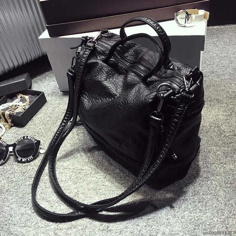 Fashion Waterproof Pu Leather Crossboday Bag Vintage Women Messenger Bag Motorcycle Shoulder Bag Large Women Handbag