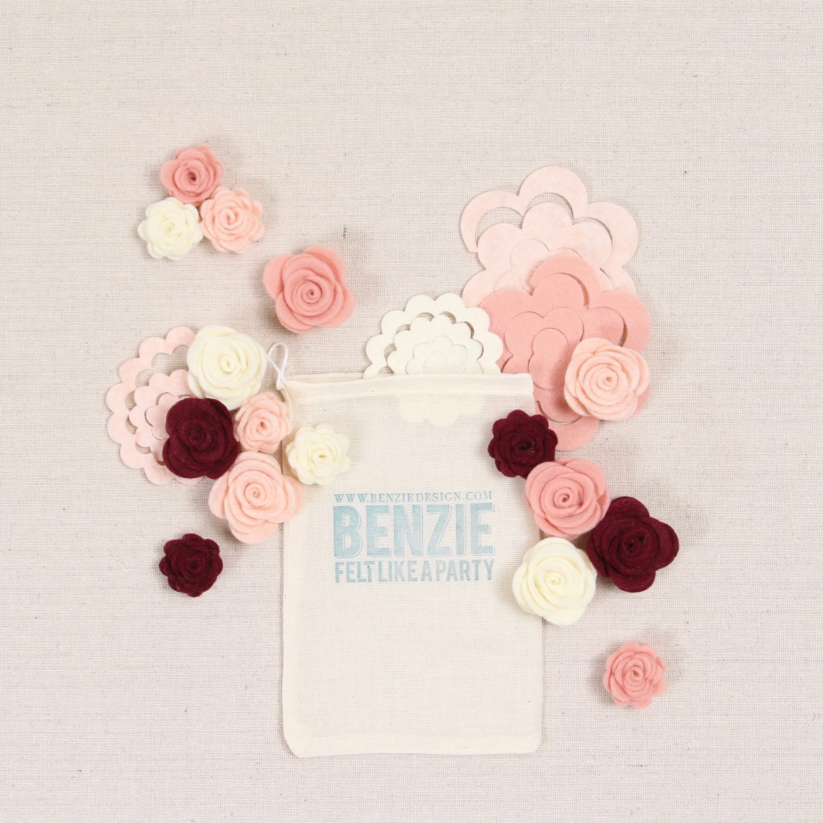 Felt-fetti Roses, die cut shapes