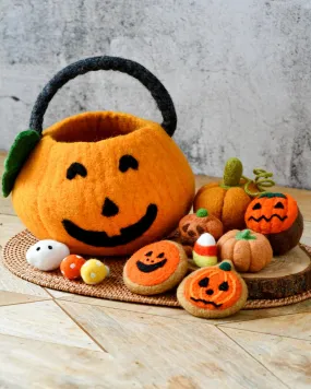 Felt Jack O' Lantern Pumpkin (Trick-Or-Treat) Grazing Set