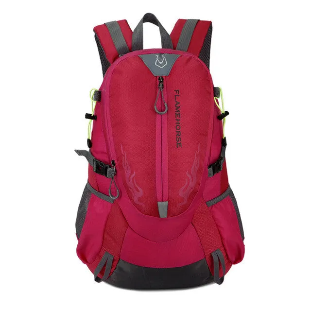 Flame Horse Outdoor Hiking Backpack Waterproof Nylon Men Women Bag Unisex Travel Bag Mountain Camping Climbing Mochilas Rucksack