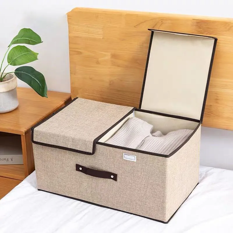 「Flash Sale This Week-30% Off」Storage Box with Double Flip Lid & Handles (19.7'' X 11.8'' X 9.8'')