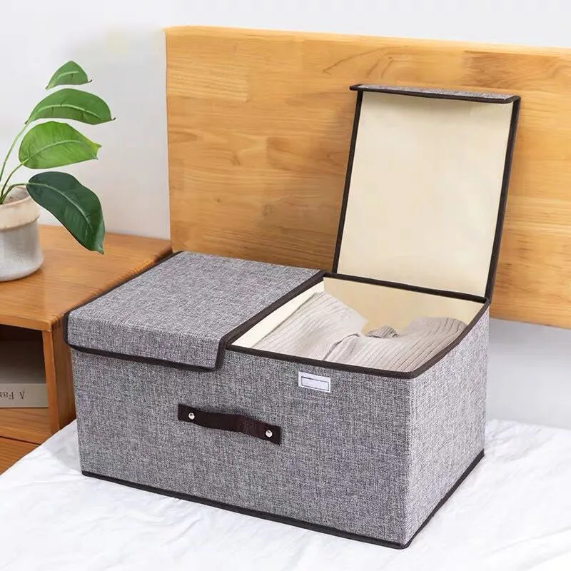 「Flash Sale This Week-30% Off」Storage Box with Double Flip Lid & Handles (19.7'' X 11.8'' X 9.8'')