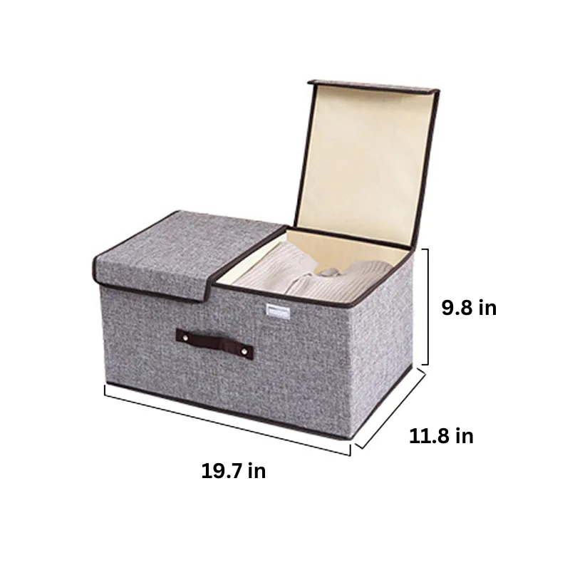 「Flash Sale This Week-30% Off」Storage Box with Double Flip Lid & Handles (19.7'' X 11.8'' X 9.8'')