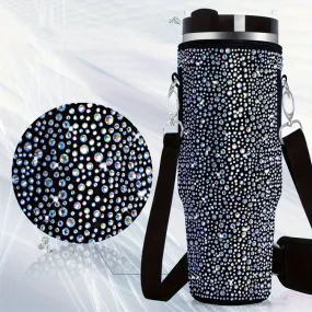 For Stanley 40oz Cup Hot Diamond Cover Neoprene Insulated Portable Bottle Cover(Black)