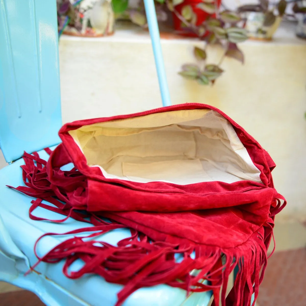 Fringed Saddle Bag (Red)