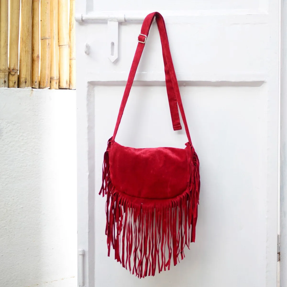 Fringed Saddle Bag (Red)