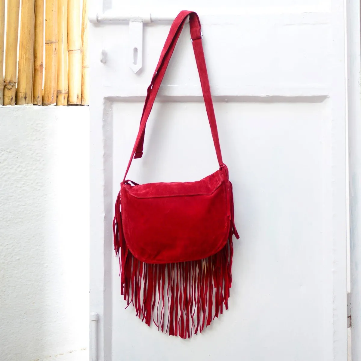 Fringed Saddle Bag (Red)