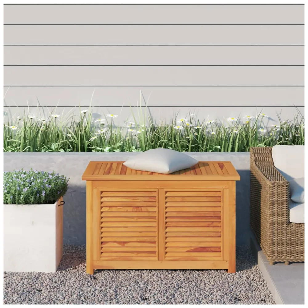 Garden Storage Box with Bag 90x50x58 cm Solid Wood Teak