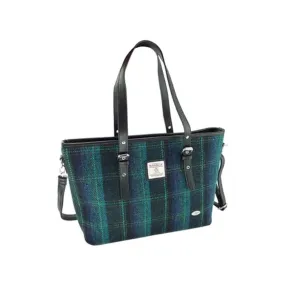 Harris Tweed Classic Handbag Blue / Turquoise Overcheck