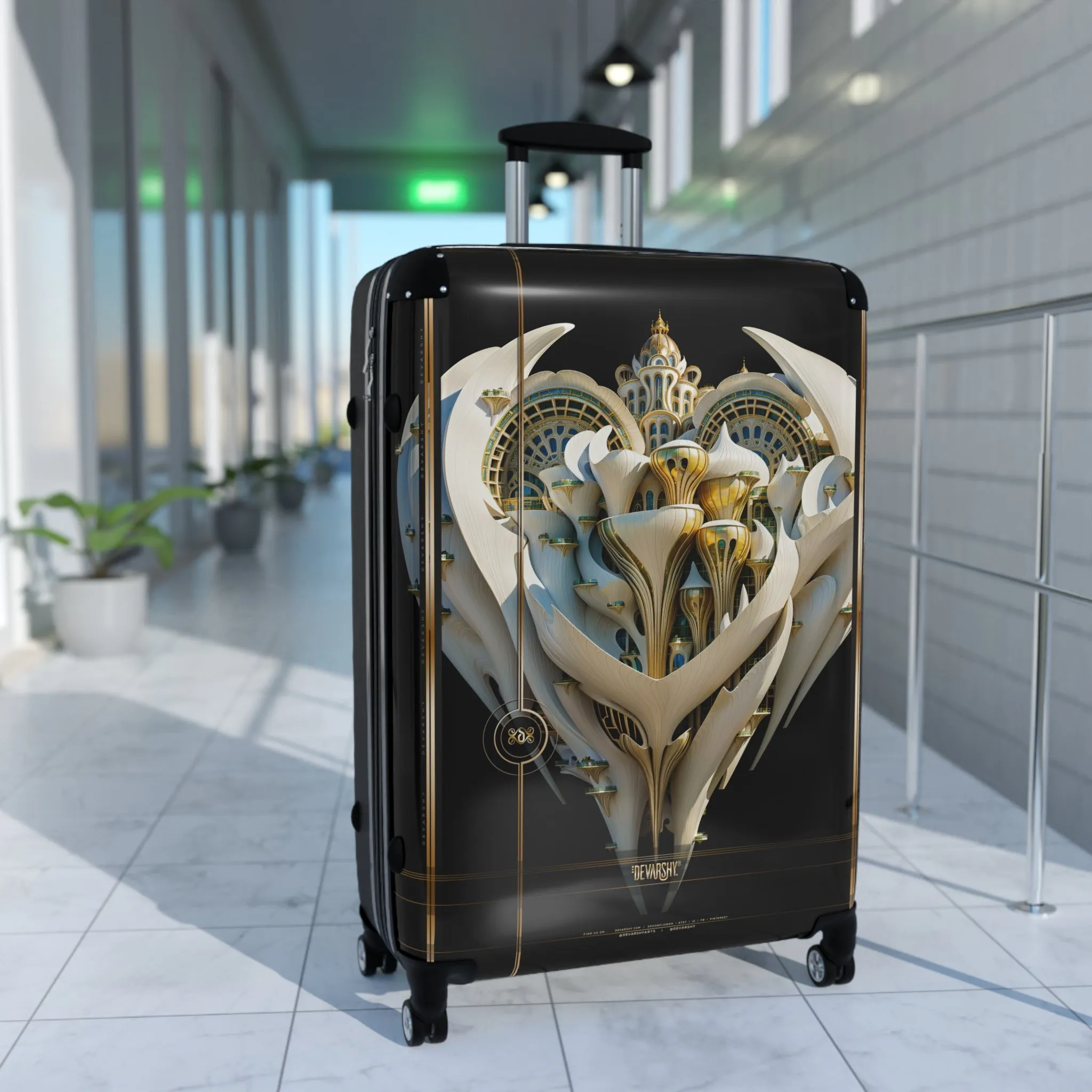 Heart Shape Castle Suitcase Fantasy Castle Luggage Carry-on Suitcase Premium Hard Shell Suitcase | X3435