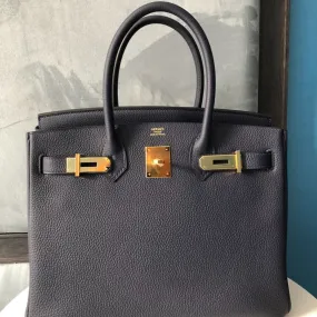 Hermès Birkin 30 Bleu Nuit Togo Gold Hardware GHW