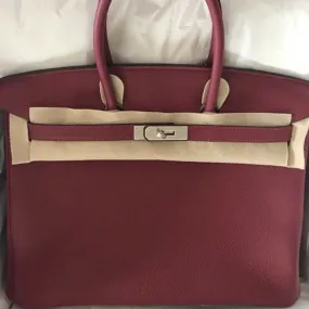 Hermès Birkin 35 Rouge Grenat Togo Palladium Hardware PHW