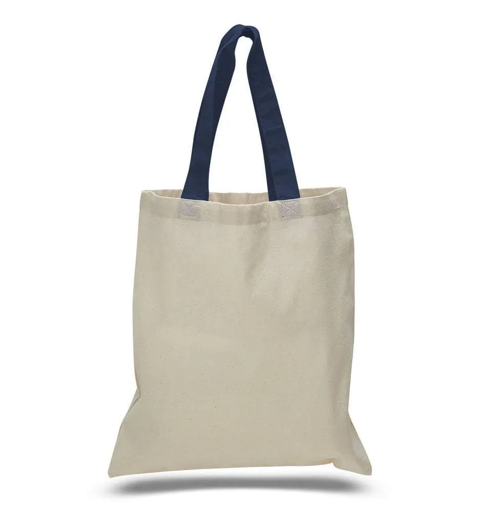 HIGH QUALITY PROMOTIONAL COLOR HANDLES TOTE BAG 100% COTTON