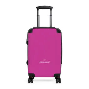 Hot Pink Color Cabin Suitcase, Carry On Luggage With 2 Inner Pockets & Built in TSA-approved Lock With 360° Swivel