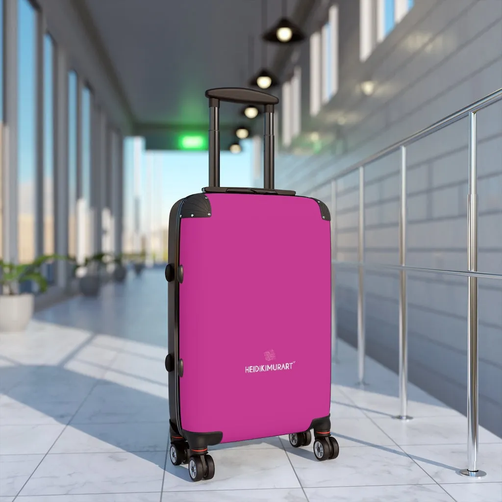 Hot Pink Color Cabin Suitcase, Carry On Luggage With 2 Inner Pockets & Built in TSA-approved Lock With 360° Swivel