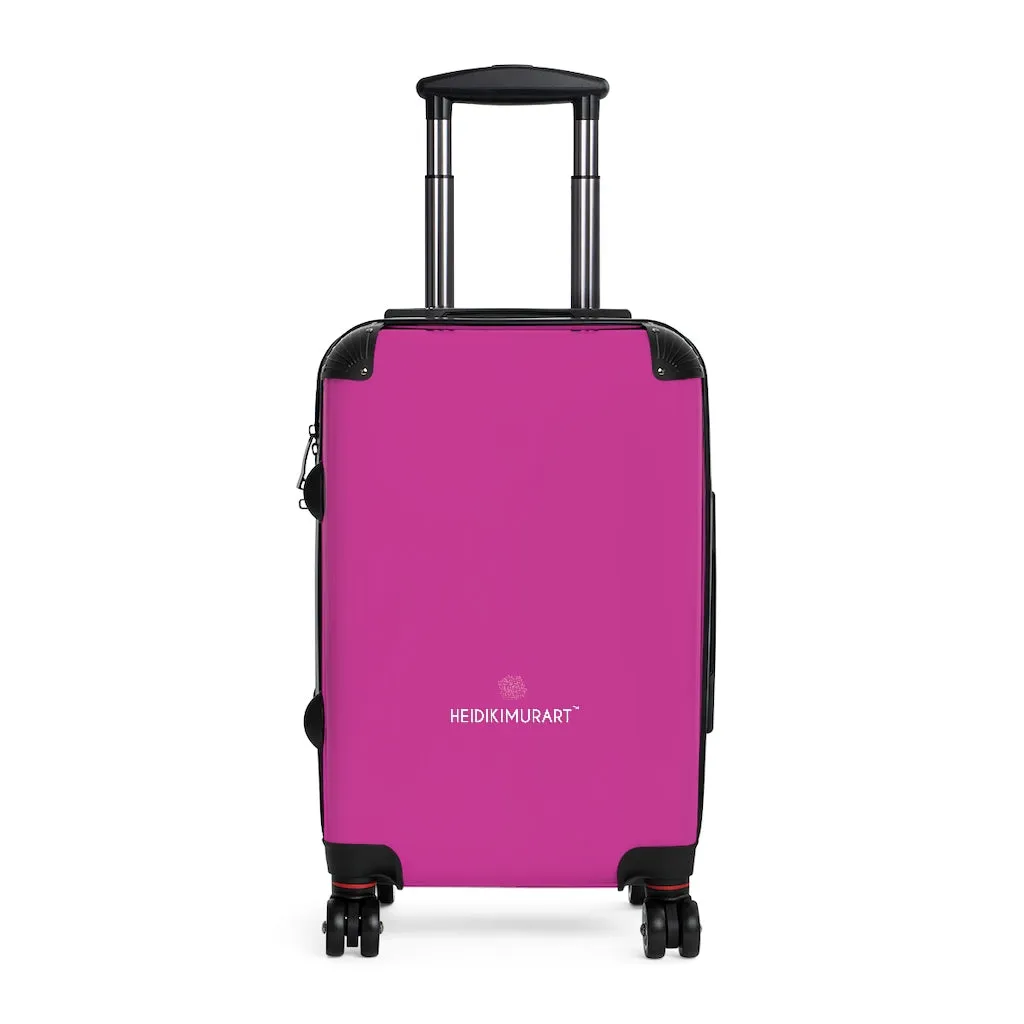 Hot Pink Color Cabin Suitcase, Carry On Luggage With 2 Inner Pockets & Built in TSA-approved Lock With 360° Swivel