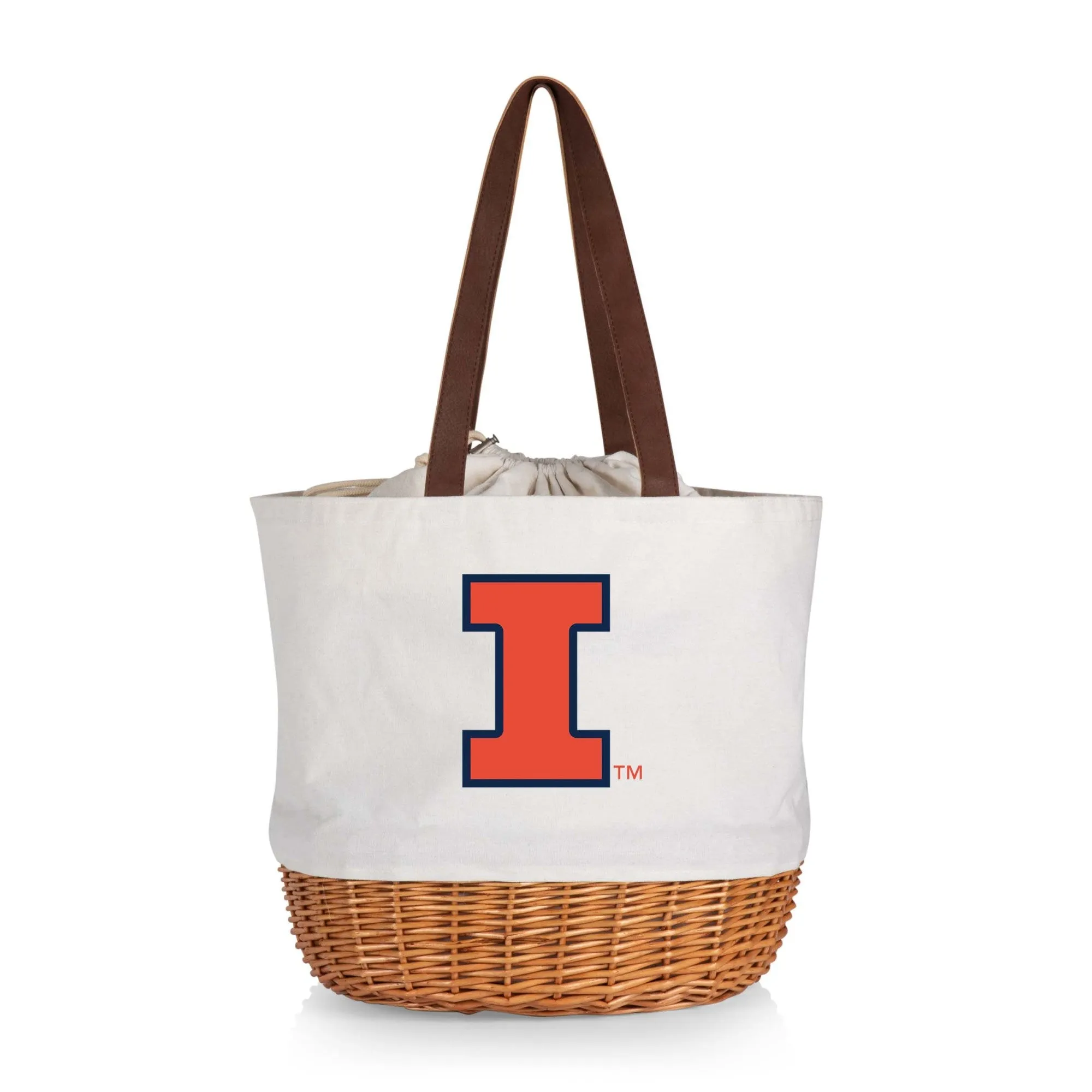 Illinois Fighting Illini - Coronado Canvas and Willow Basket Tote