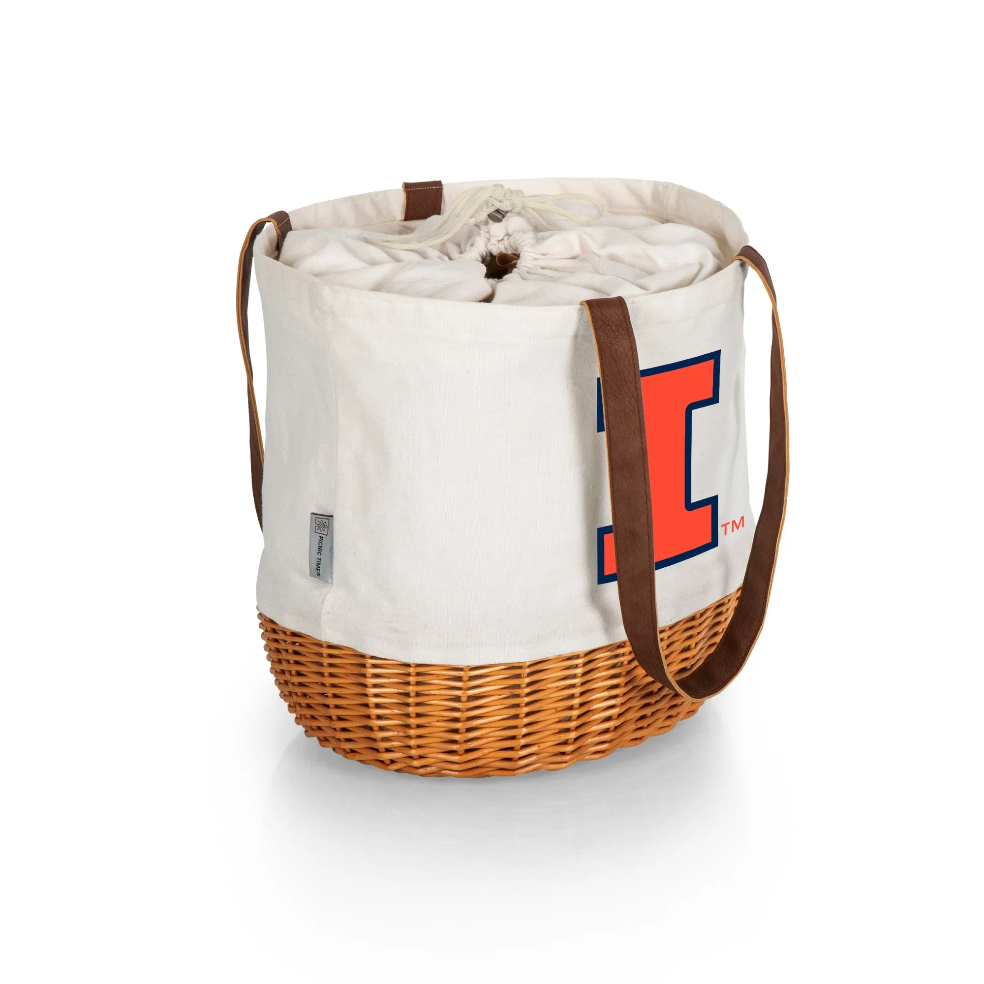 Illinois Fighting Illini - Coronado Canvas and Willow Basket Tote