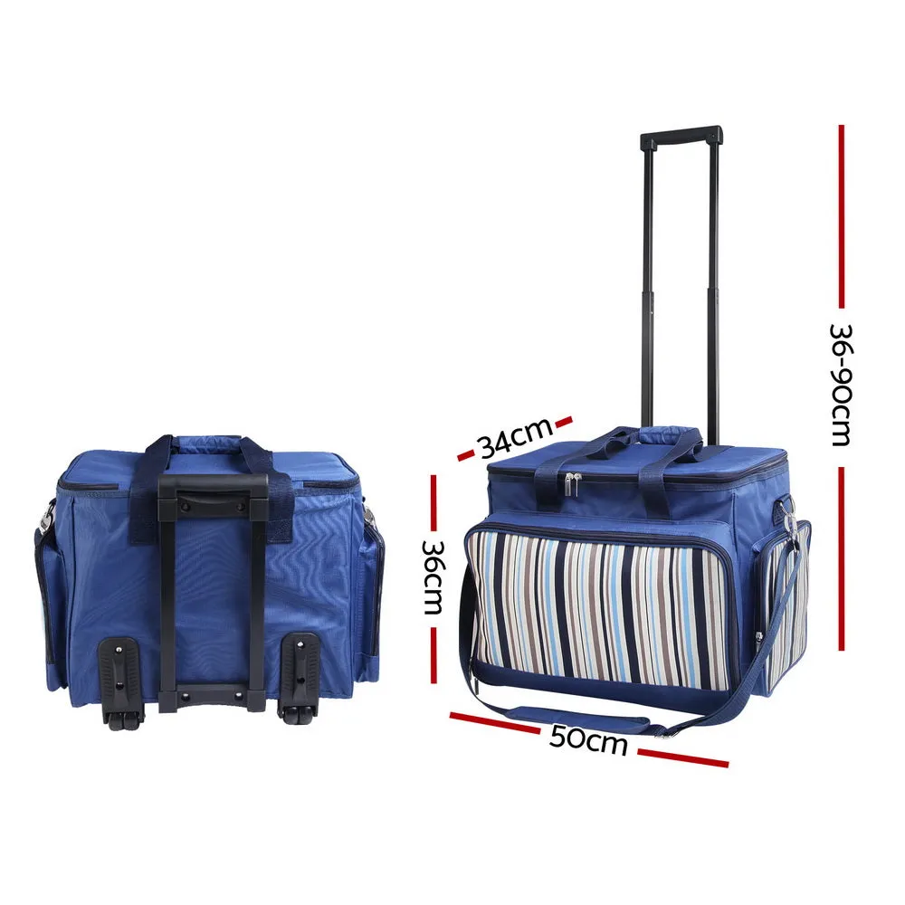 Insulated 6-Person Picnic Trolley Set with Cooler - Alfresco