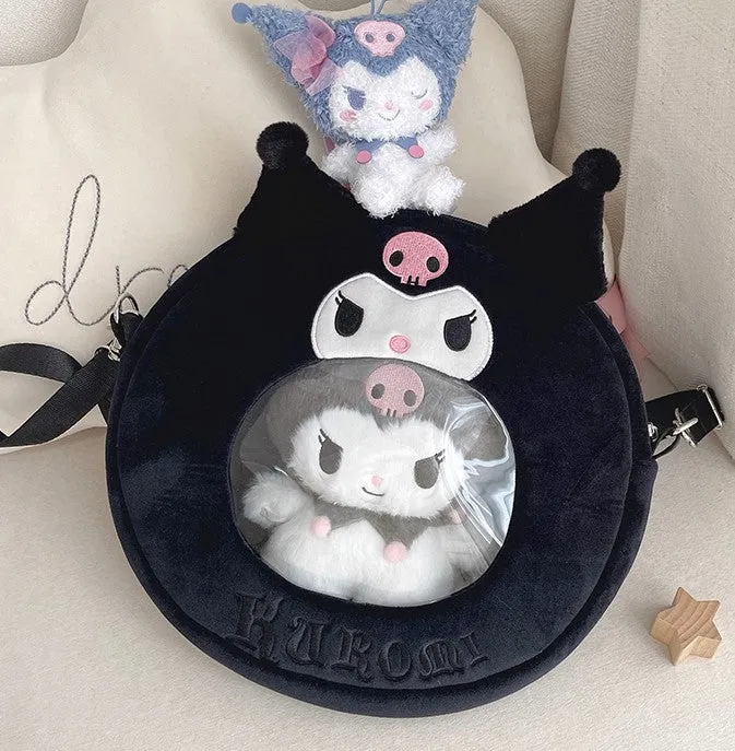 Kawaii Donut Black Pink Purple Devil Melody Messenger Bag