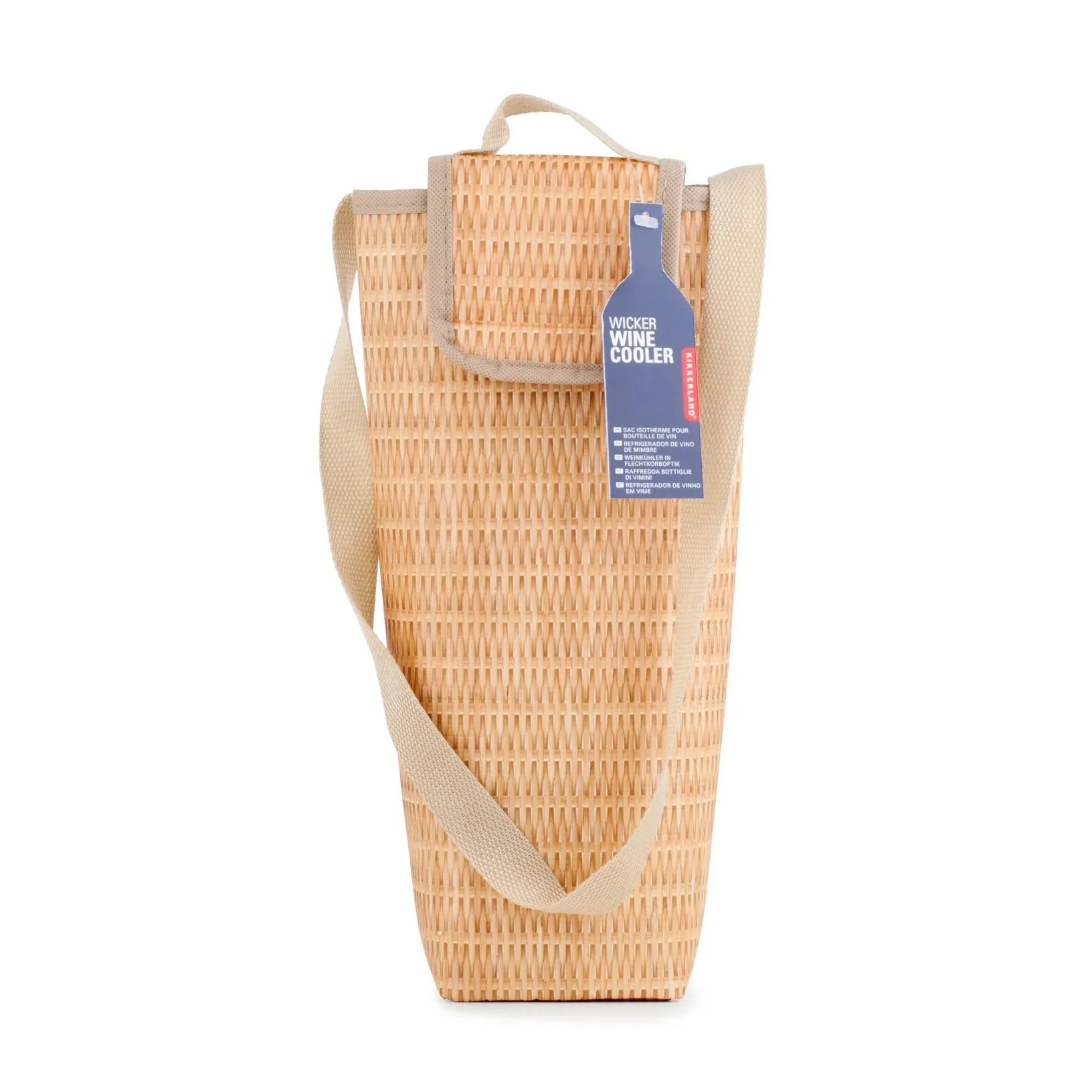 Kikkerland Wicker Style Wine Bottle Cooler