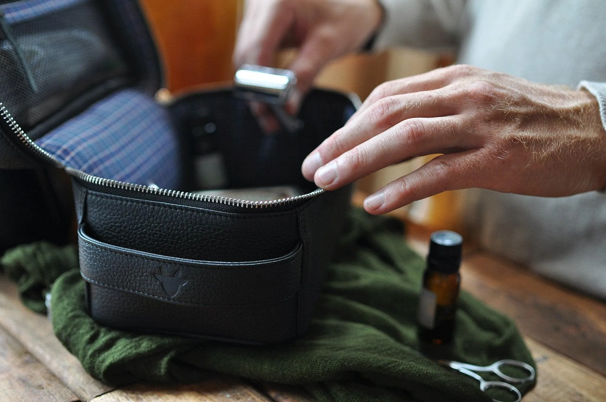 Kiko Leather Dopp Kit