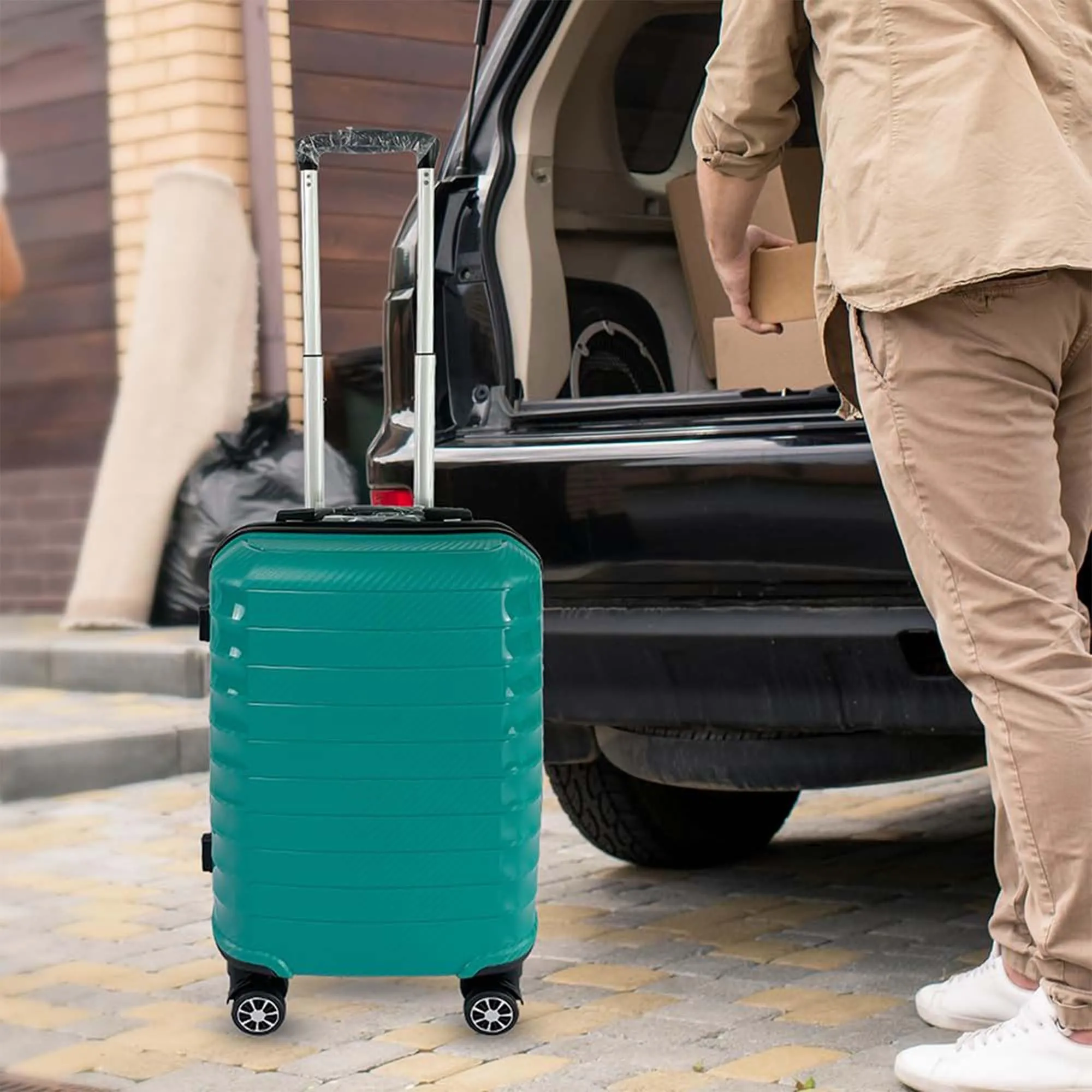 Kuber Industries 20inch Strong & Lightweight Cabin Trolley Bags with 360 Degree Rotating Wheels | Expandable Carry-On Cabin Luggage Suitcase | Bags for Travelling | PP103020OGRN-Sea Green