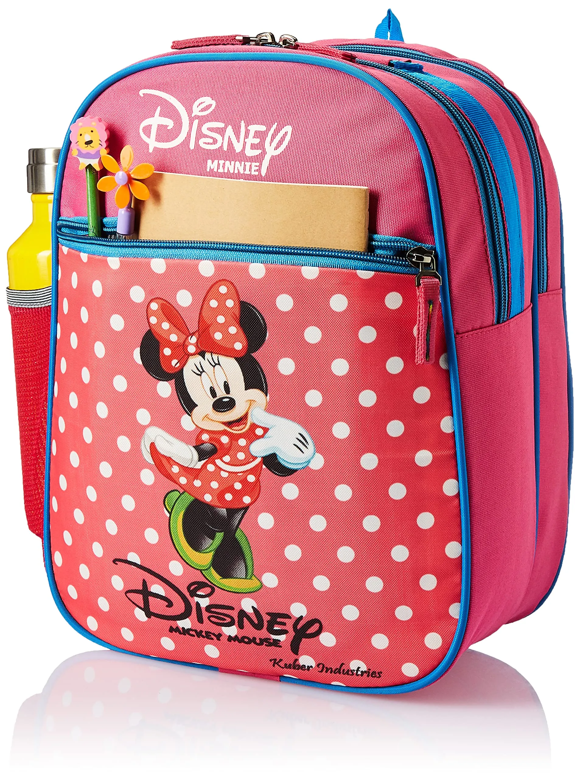 Kuber Industries Disney Mickey School Bag | Kids School Bags | Student Bookbag | School Bag for Girls & Boys | School Backpack for Kids | 4 Compartments School Bag | Blue