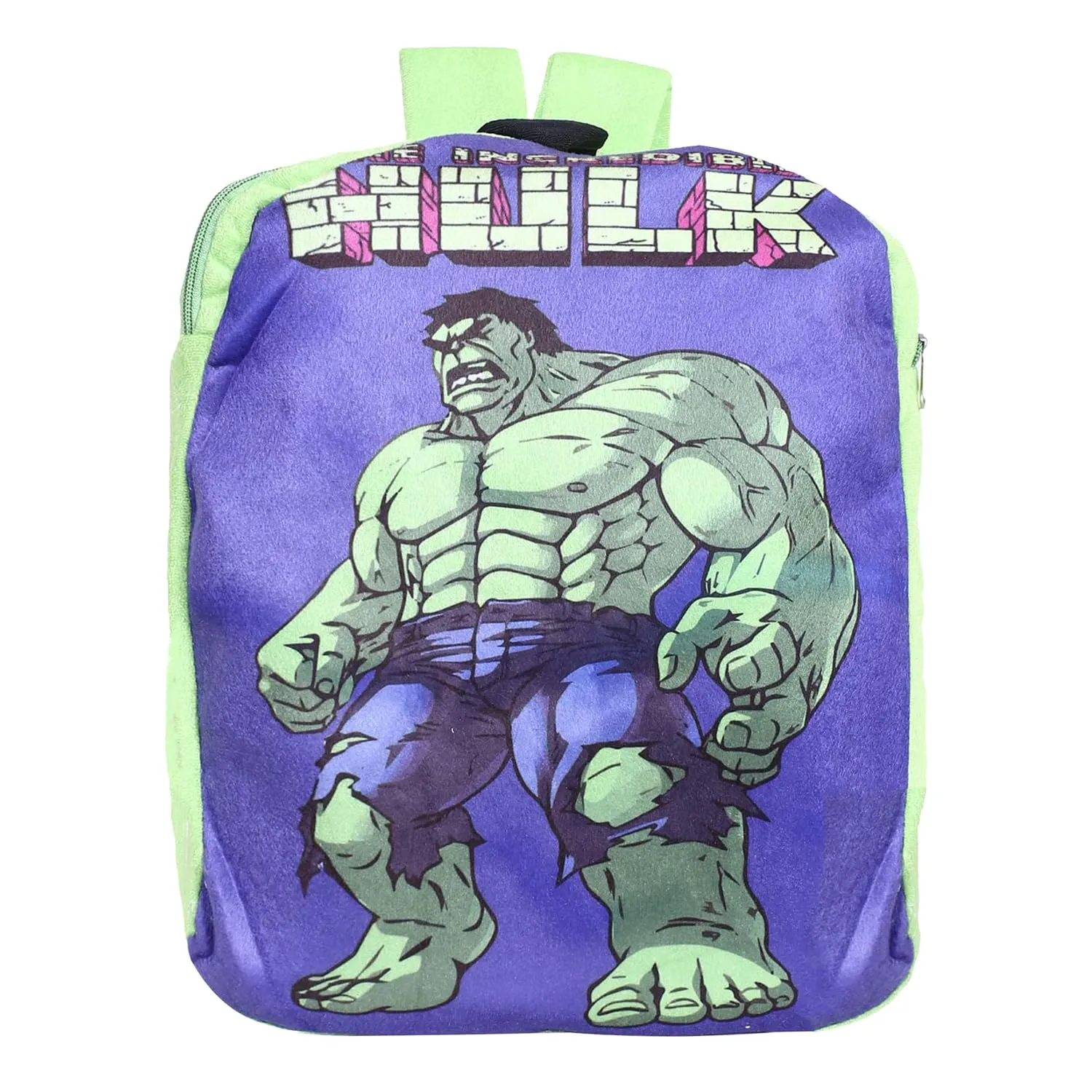 Kuber Industries Marvel Hulk School Bag | Velvet Kids School Bags | Student Bookbag | School Bag for Girls & Boys | School Backpack for Kids | 2 Compartments | Green