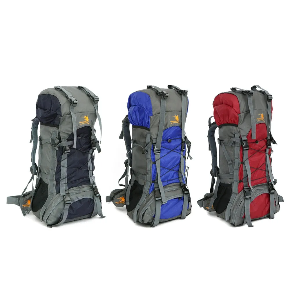 Large Outdoor Mountaineering Backpack 60L Nylon Water Resistant