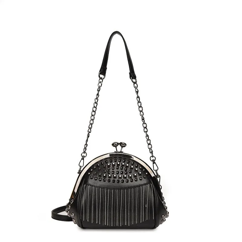 Leather Fringe Evening Bag