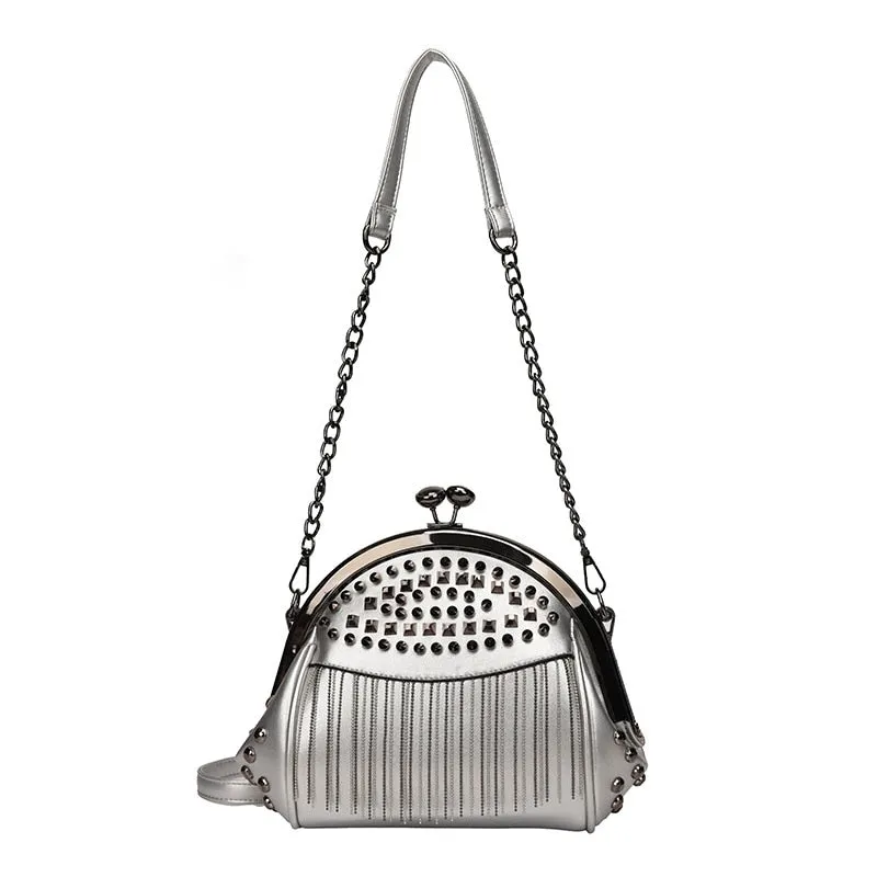 Leather Fringe Evening Bag