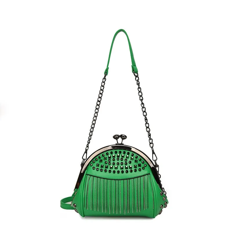 Leather Fringe Evening Bag