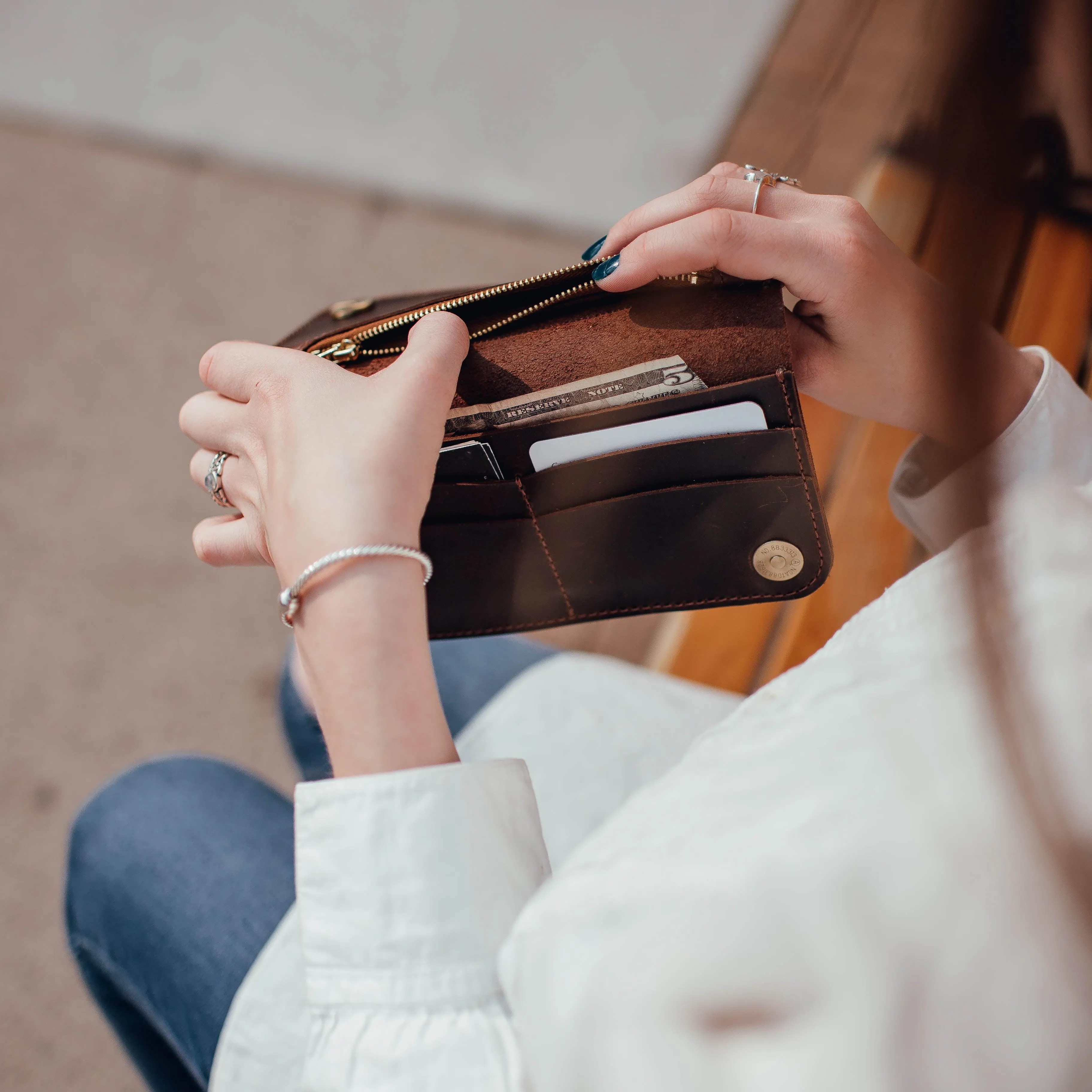 Leather Pocketbook Wallet - USA Made