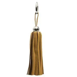 Leather Tassel - Silver/Goldenrod