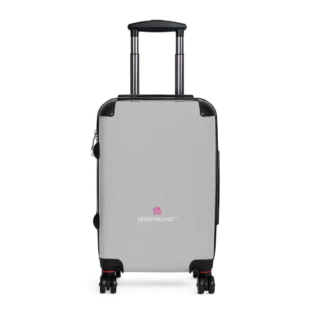 Light Grey Cabin Suitcase, Carry On Luggage With 2 Inner Pockets & Built in TSA-approved Lock With 360° Swivel