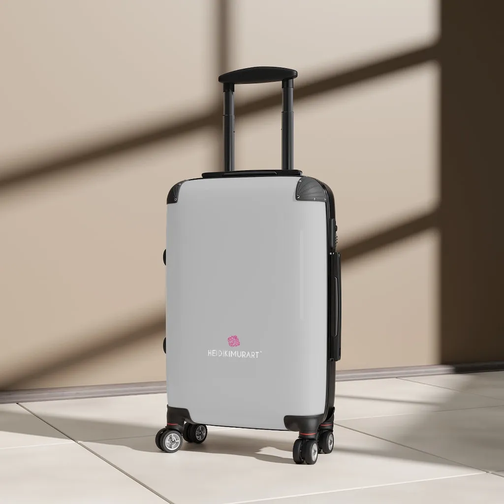 Light Grey Cabin Suitcase, Carry On Luggage With 2 Inner Pockets & Built in TSA-approved Lock With 360° Swivel