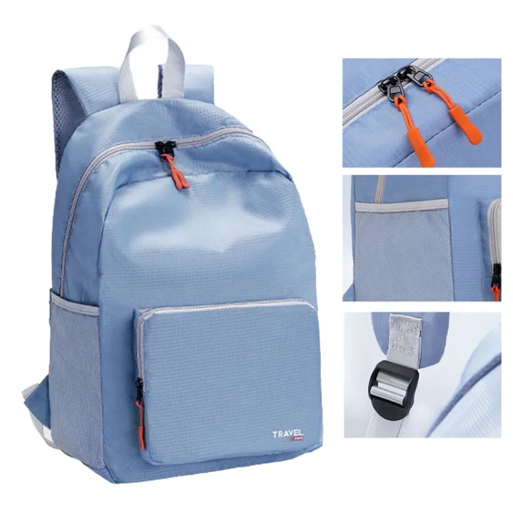 Lightweight Folding Backpack Student Schoolbag Large Capacity Outdoor Travel Camping Hiking Backpack(Blue)