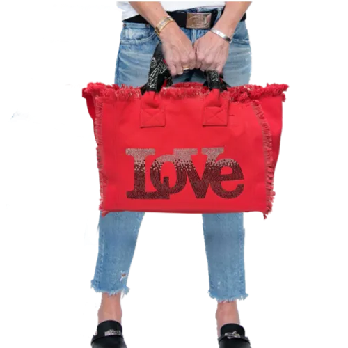 Love Ombre Fringe Canvas Bag