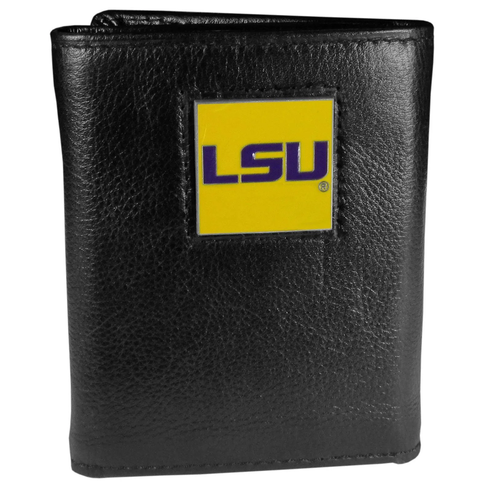 LSU Tigers Deluxe Leather Tri-fold Wallet Packaged in Gift Box