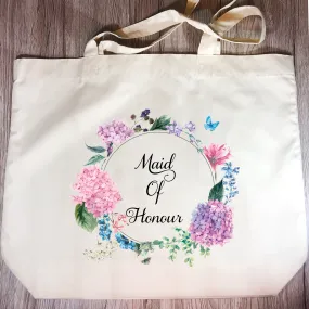 Maid Of Honour Floral Wreath Wedding Tote Bag