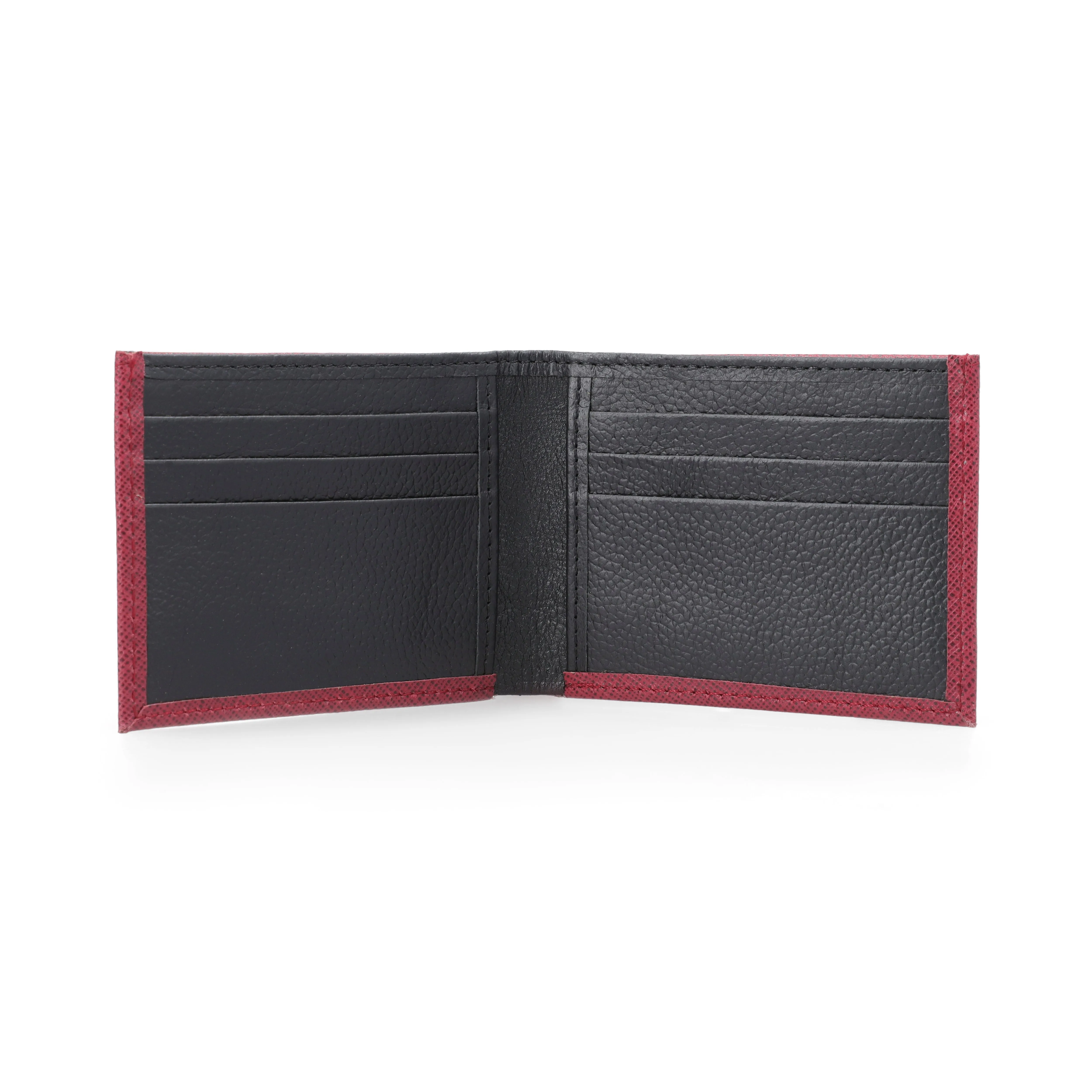 Maroon Saffiano Leather Wallet